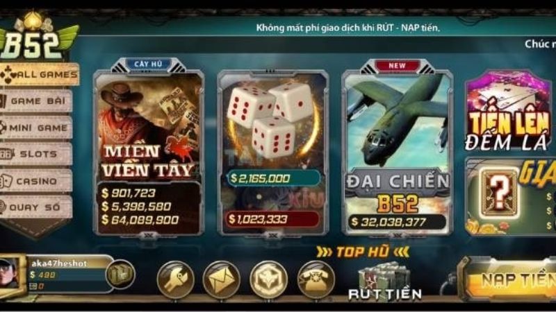 Chơi Slots Game tại B52 Club ăn thưởng khủng