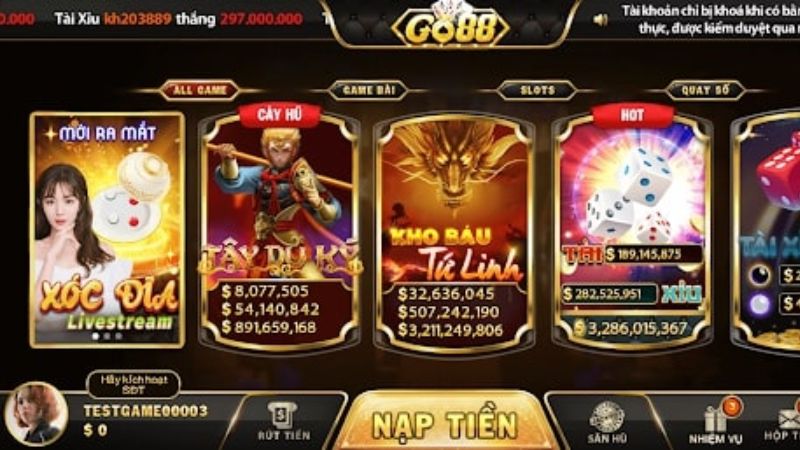 Chơi game bài tại sân chơi Go88