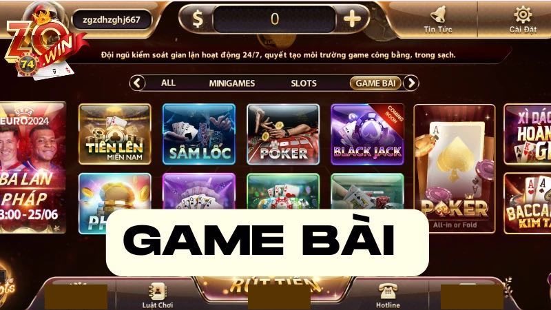 Điểm qua các phiên bản game bài tại Zowin siêu đỉnh