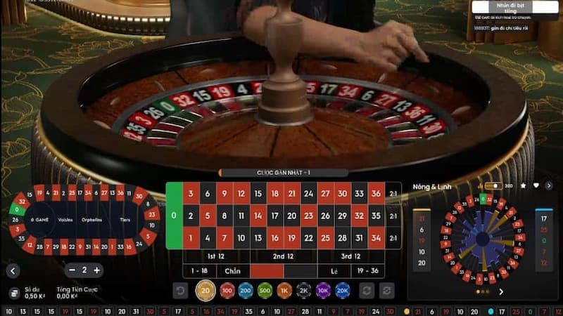 Các cửa cược của game bài Roulette 