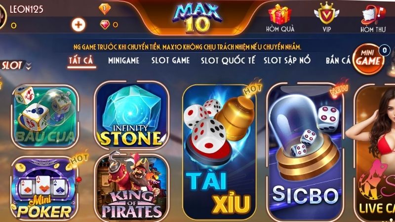 Max 10 có những game đổi thưởng nào thu hút cược thủ?