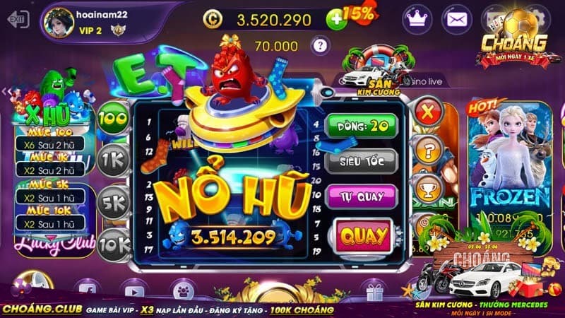 Giới thiệu cổng game nổ hũ Choáng 